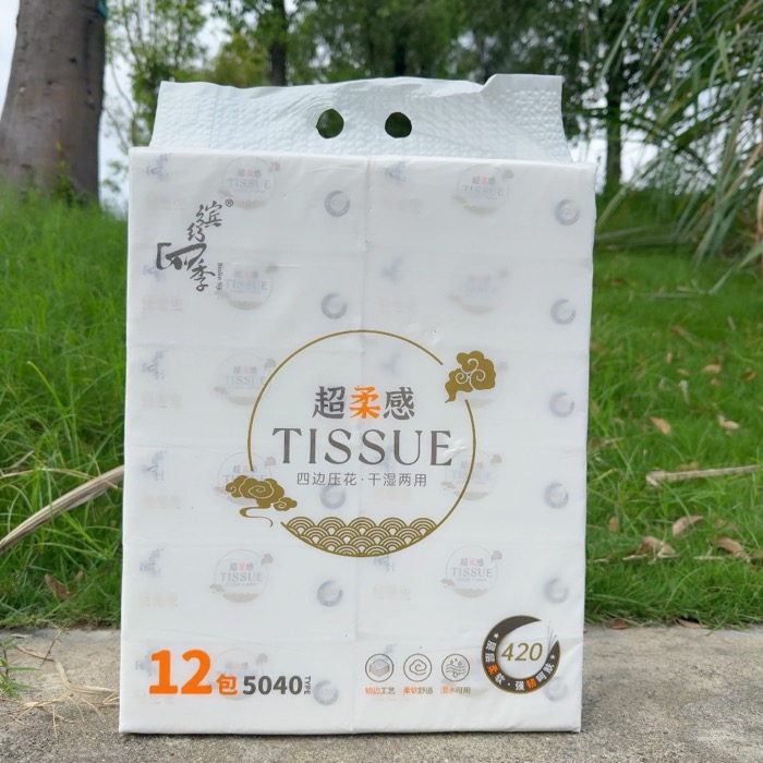 153缤纷四季400张四边压花抽纸 12提 BFSJ-A50